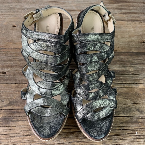 Rebecca Minkoff Shoes - Rebecca Minkoff Metallic Platform Espadrille Wedge